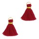 Ibiza style Tassel 1.5cm Gold-garnet red